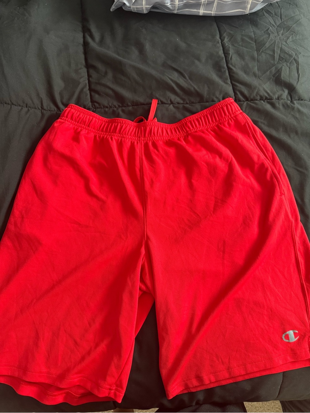 Champion Bright Red Athletic Shorts with Logo